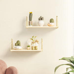 Mensola da parete Muurame 40x14x17 cm color oro [en.casa]