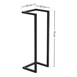 Portasciugamani da Parete Loppa Portasalviette 70 x 25 x 20 cm Acciaio Nero [en.casa] 