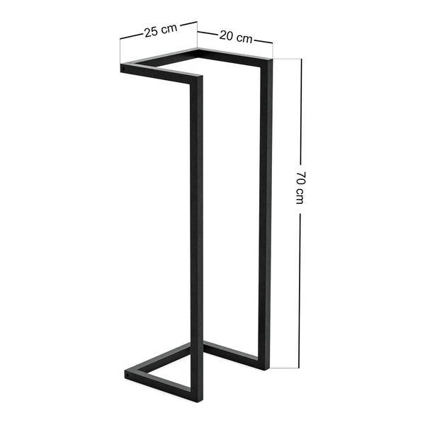 Portasciugamani da Parete Loppa Portasalviette 70 x 25 x 20 cm Acciaio Nero [en.casa] 