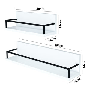 Mensola da parete Grue set da 2 bianco/nero [en.casa]