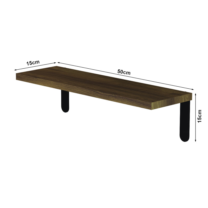 Schizzo in scala Set Frogn di 5 Mensole da Parete con Piani in Effetto Legno 50 x 15 cm [en.casa]