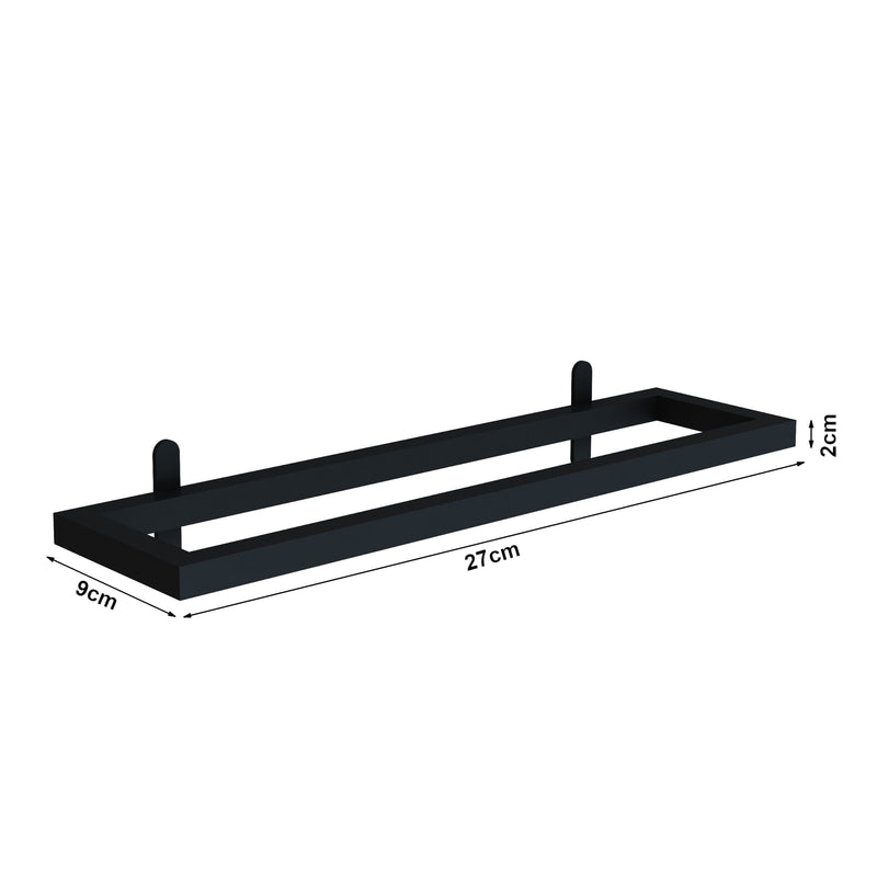 Schizzo in scala Set di 3 Mensole Flesberg Porta Bottiglie da Vino 27 x 9 cm Acciaio Nero [en.casa] 