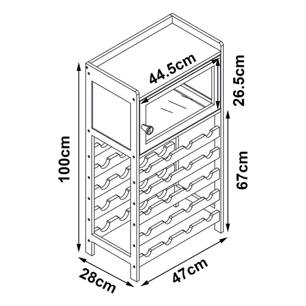 Mobile Portavino Gjerstad per 20 Bottiglie - Bambù Naturale [en.casa] 