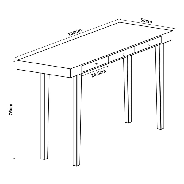 Scrivania Hässleholm Bambù 100x50x75cm Naturale [en.casa]