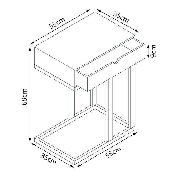 Tavolo Ergonomico da Divano Kåfjord 68 x 55 x 35 cm Bambù Naturale [en.casa] 