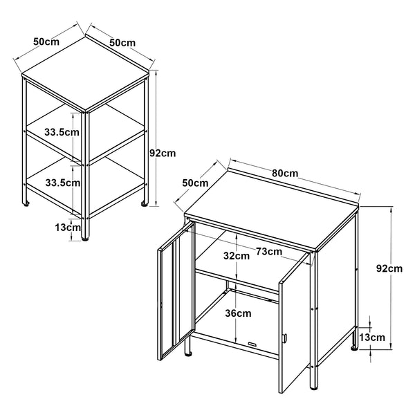 Set da esterno Bolognano Scaffale e armadio Nero, opaco [casa.pro]