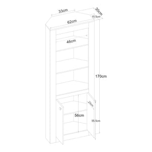 Mobile angolare Eura 170x62x30cm Rovere [en.casa]