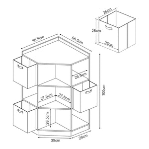 Scaffale Angolare Måsøy per Cameretta con Cassetti Colorati [en.casa] 