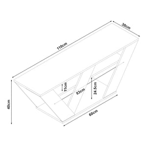 Mobile TV Nome Trapezoidale a 3 Piani - Effetto Rovere [en.casa] 