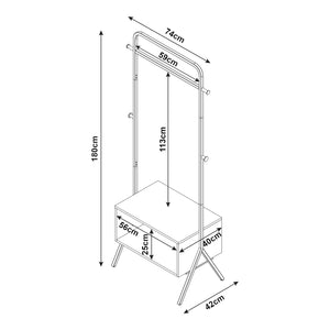 Appendiabiti Averøy 180x74x42cm Nero/Noce [en.casa]