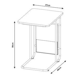 Tavolino per laptop Dyrøy 56x48x37cm Bianco/Quercia [en.casa]