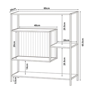 Tavolo a Consolle Beesel 65,5 x 60 x 20 cm Metallo Nero [en.casa]