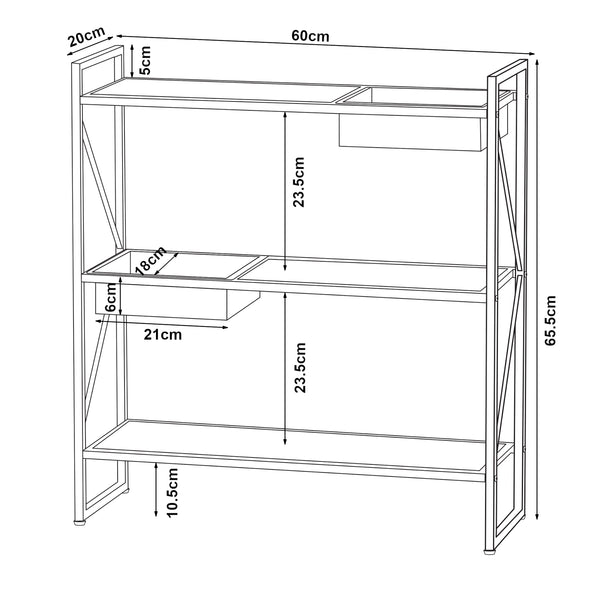 Scaffale Portapiante Berkelland a 3 Livelli - Metallo Nero [en.casa] 