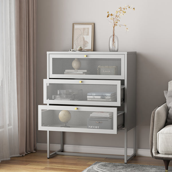 Armadio da ufficio Sund con 3 cassetti 105x80x40 cm Grigio [en.casa]