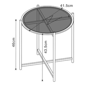 Tavolino Lier con piano in vetro nero [en.casa]