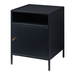 Comodino Janakkala 55x40x40 cm Acciaio Nero [en.casa]