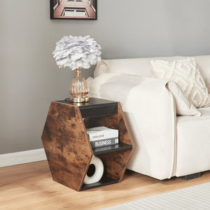 Set tavolino Molde 2 pz. Nero/effetto noce [en.casa]