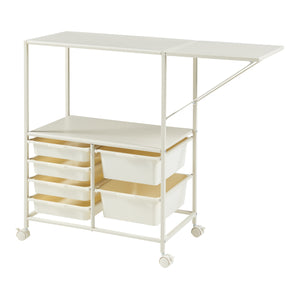 Carrello Sørfold con cassette 100x37x85cm Bianco [en.casa]