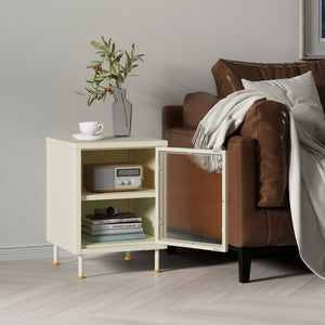 Mobiletto Lindau 56x40x40 cm Bianco crema [en.casa]