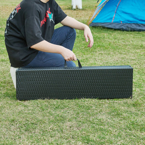 Set panca pieghevole Mark 2 pz. effetto rattan nero [en.casa]