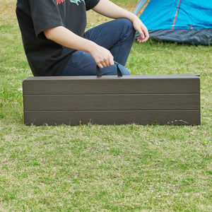 Set panca pieghevole Lillestrøm 2 pz. effetto legno, marrone scuro [en.casa]