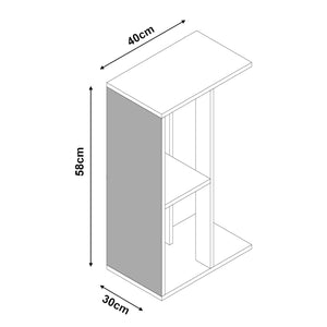 Tavolino laterale con superficie antigraffio Ljungby Bianco [en.casa]