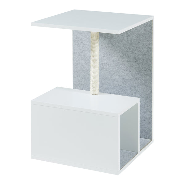 Tavolino con colonna tiragraffi Masfjorden Bianco [en.casa]