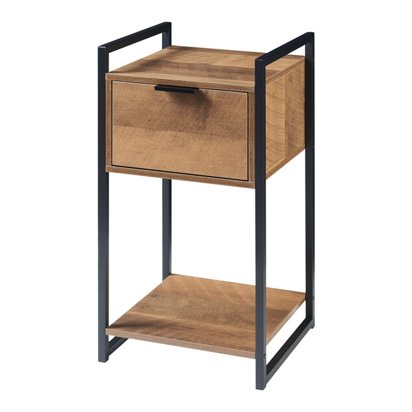 Tavolino laterale Namsskogan 62x33x32cm effetto noce [en.casa]