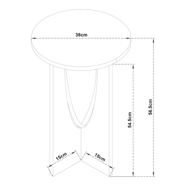 Tavolino laterale Rindal 38x56,5 cm effetto quercia [en.casa]