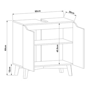Armadio Sottolavabo Overath 60 x 60 x 30 cm Grigio [en.casa] 