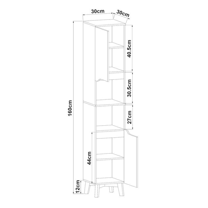 Schizzo in scala Mobile a Colonna Overath per Bagno - Grigio [en.casa] 