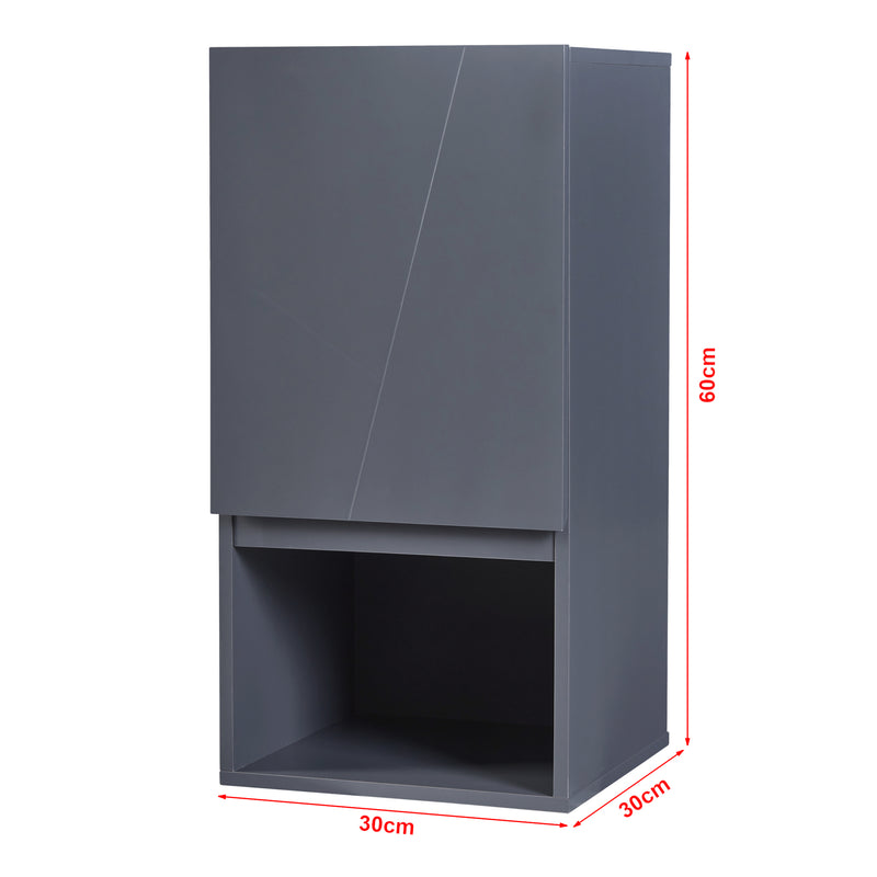 Schizzo in scala Armadietto Pensile da Bagno Overath 60x30x30 cm Grigio [en.casa]