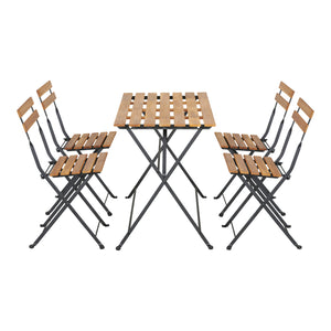 Set di mobili da giardino Bovino 5 pz. Legno di acacia [casa.pro]