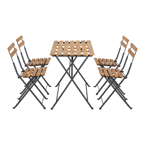 Set di mobili da giardino Bovino 5 pz. Legno di acacia [casa.pro]