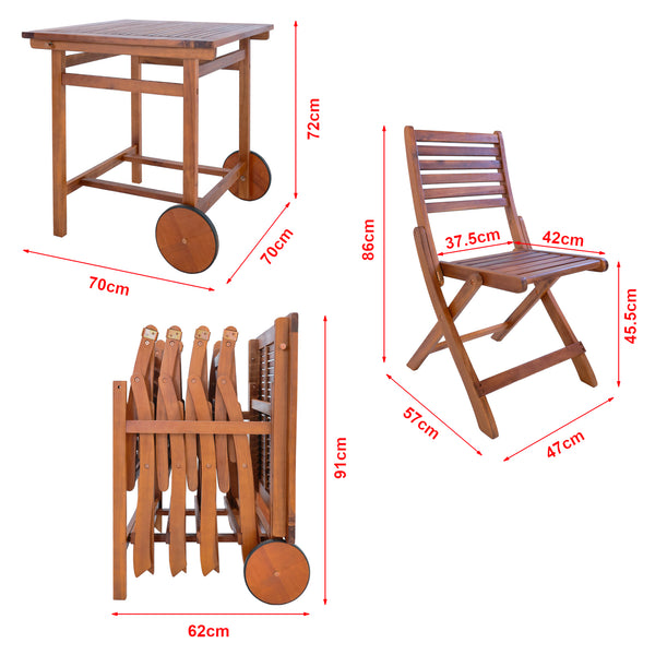 Set di mobili da giardino Ancarano 5 pz. Legno di acacia certificato FSC® [en.casa]