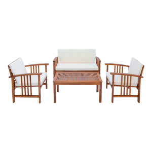 Set di mobili da giardino Brissogne 4 pz. Legno di acacia certificato FSC® [en.casa]