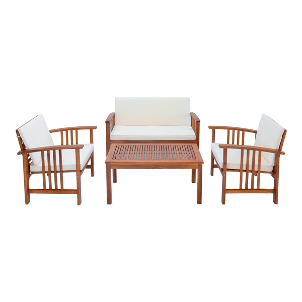 Set di mobili da giardino Brissogne 4 pz. Legno di acacia certificato FSC® [en.casa]