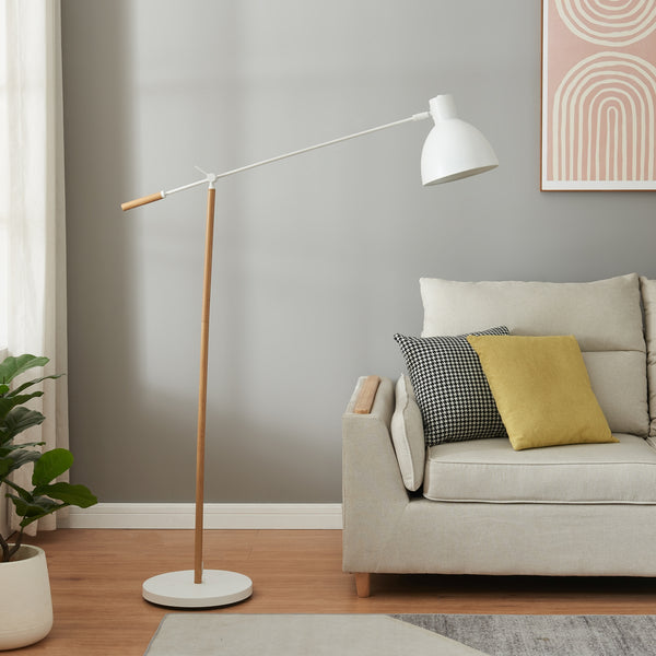 Lampada da terra Banchory Metallo 163 cm Effetto legno/Bianco [lux.pro]