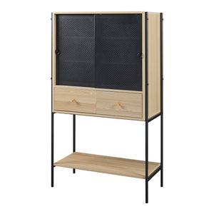 Mobiletto Tysnes 140x80x40 cm Nero/Quercia [en.casa]