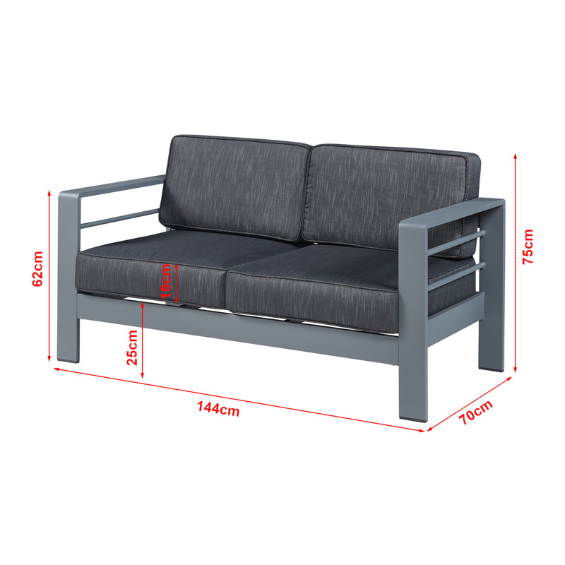 Schizzo in scala Divano da Esterno Avise Sofà Outdoor 144x70x62 cm Antracite/Grigio casa.pro 