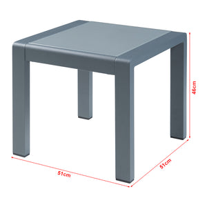 Tavolino Basso da Esterno Avise Piano in Vetro 46x51x51 cm Antracite casa.pro