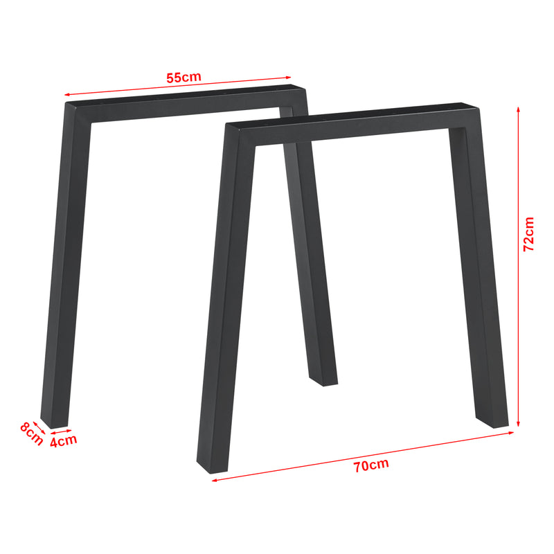 Schizzo in scala Set Kraftisried di 2 Gambe per Mobili 'Fai da Te' in Acciaio - Altezza 72 cm - Nero [en.casa]