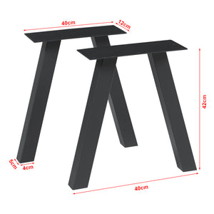 Struttura del tavolo set da 2 Mariager 42x40cm Nero [en.casa]