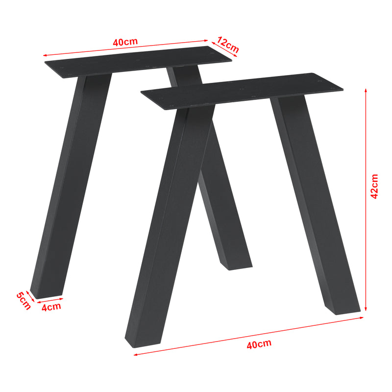 Schizzo in scala Set di 2 Gambe Mariager per Mobili 'Fai da Te' - Altezza 42 cm - Acciaio Nero [en.casa]