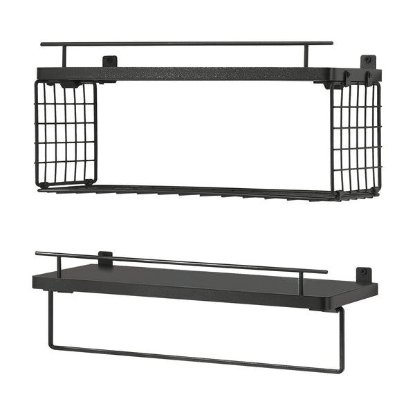 Mensola da parete Vik set da 2 nero [en.casa]