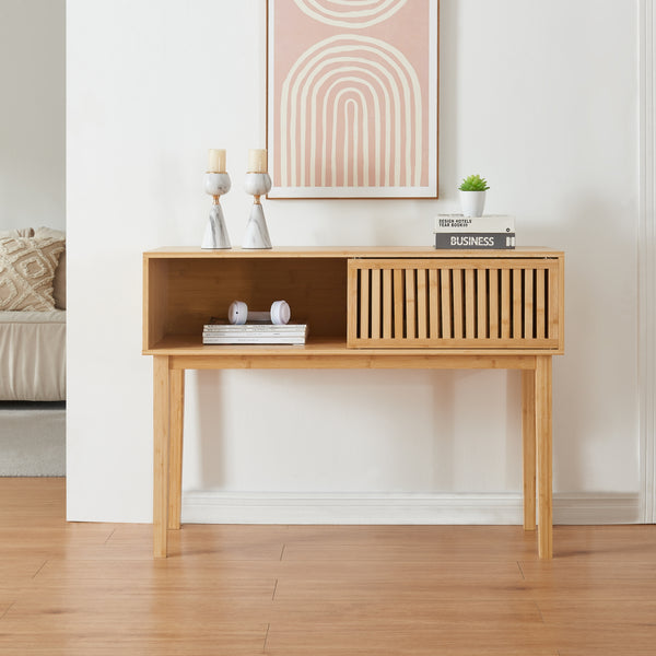 Consolle Ypäjä 110x39x81 cm Bambù [en.casa]