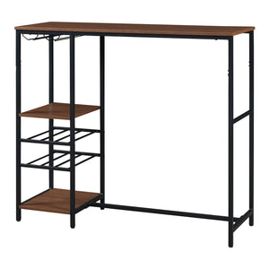 Banco bar Stjørdal con ripiano per bottiglie Nero/effetto noce [en.casa]