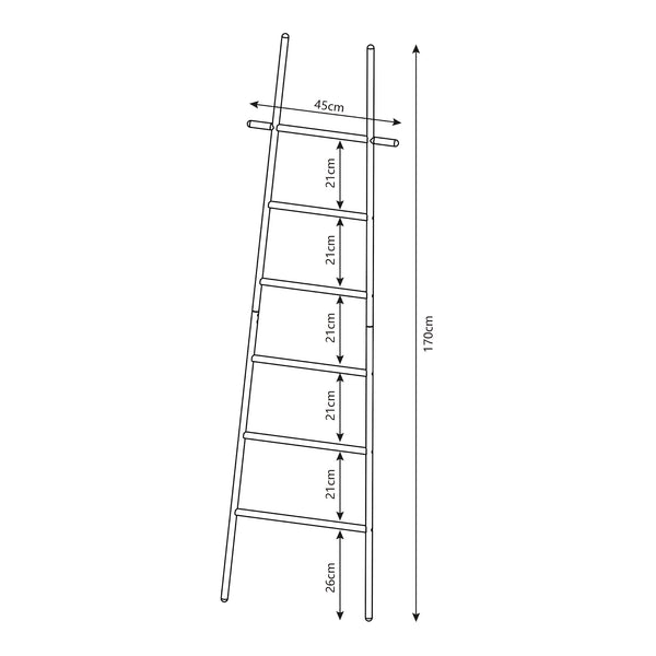 Portasciugamani da Terra Øyer a Forma di Scala in Acciaio - Nero [en.casa]