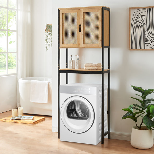 Armadietto Sopra Gabinetto Lavatrice Tervola Mobile Sovrastruttura per Bagno 172x63x27 cm [en.casa] 