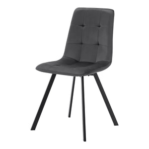 Sedia da pranzo Lexnitz set da 4 Gambe della sedia quadrate Grigio scuro [en.casa]